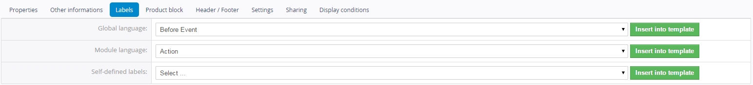 PDF Maker labels tab PDF Maker labels tab